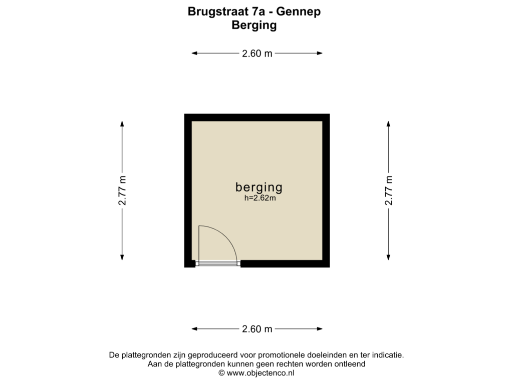 Bekijk plattegrond van BERGING van Brugstraat 7-A