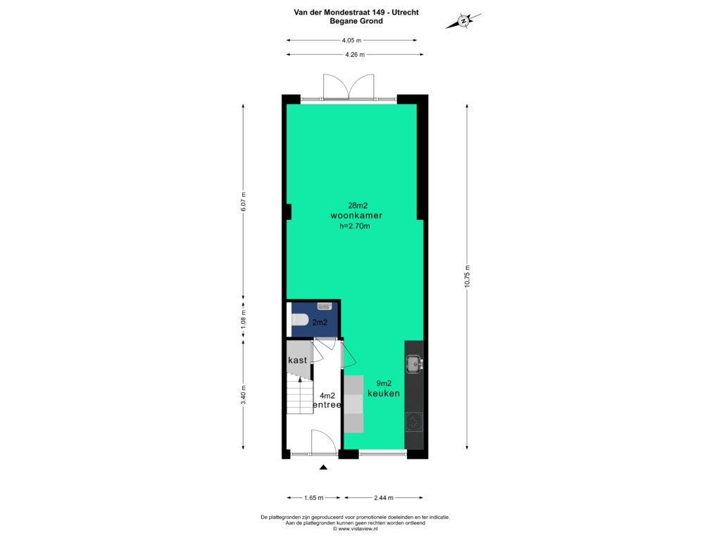 Bekijk plattegrond van BEGANE GROND van Van der Mondestraat 149