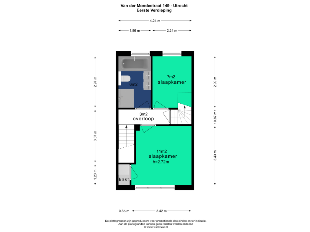 Bekijk plattegrond van EERSTE VERDIEPING van Van der Mondestraat 149