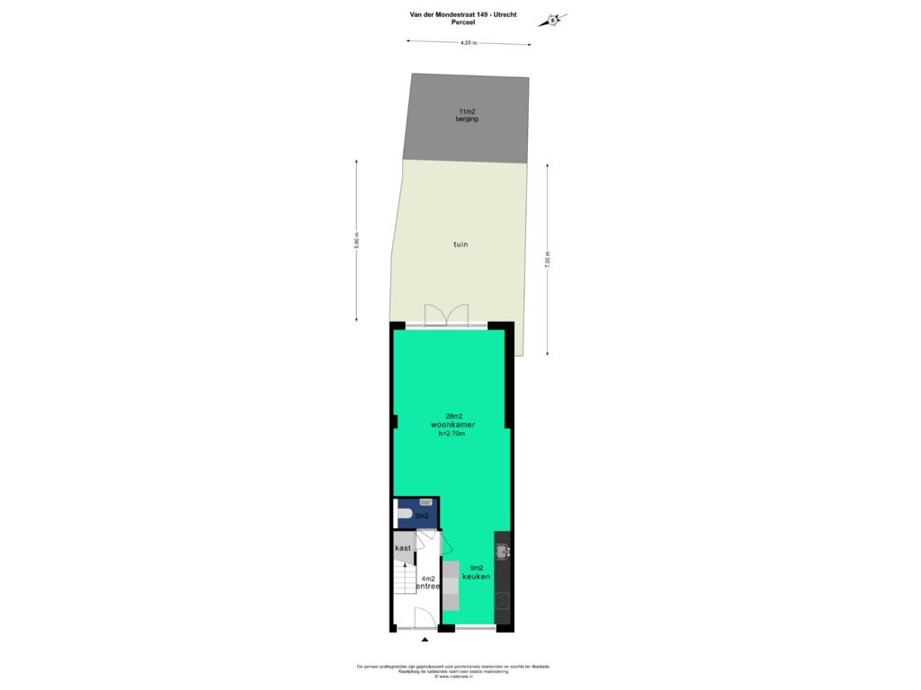 Bekijk plattegrond van PERCEEL van Van der Mondestraat 149