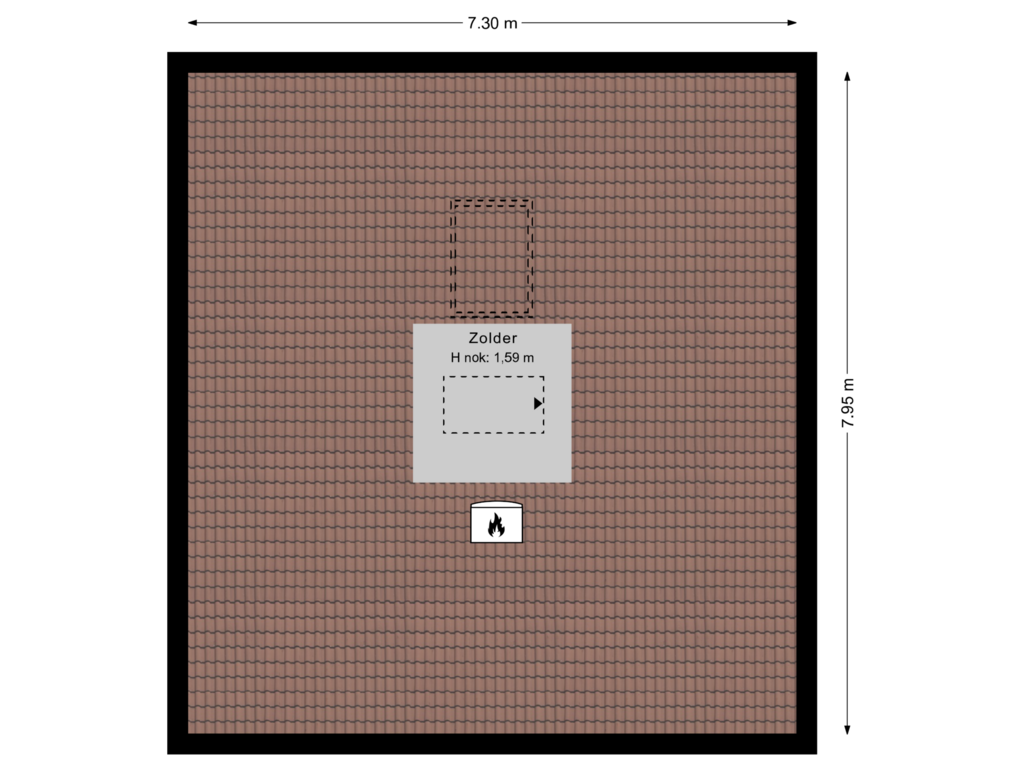 View floorplan of Zolder of Oostdorperweg 62