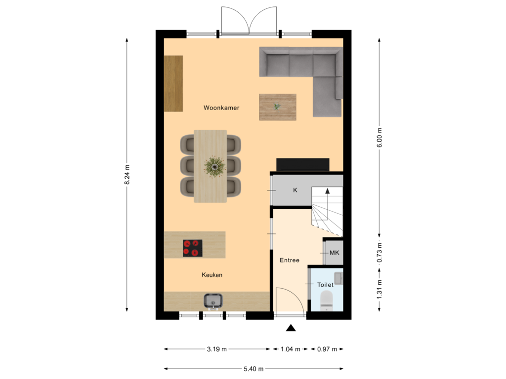 Bekijk plattegrond van Begane Grond van Sportlaan 10-A