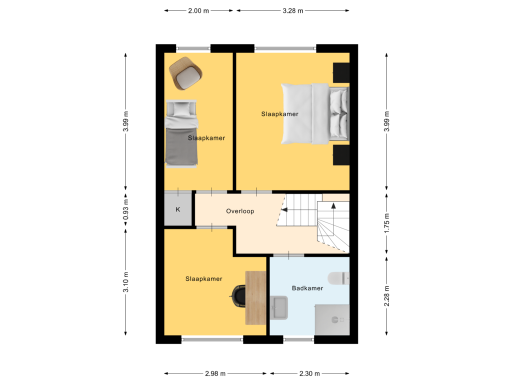 Bekijk plattegrond van 1e Verdieping van Sportlaan 10-A