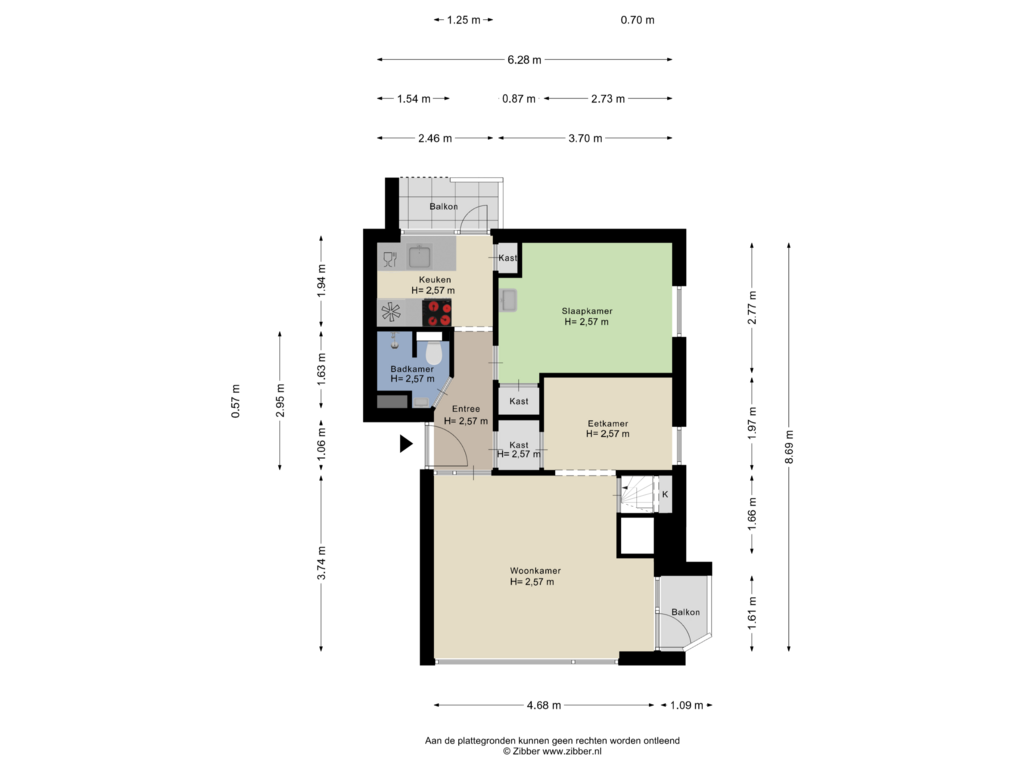 View floorplan of Begane grond of Everard Meysterweg 51-A