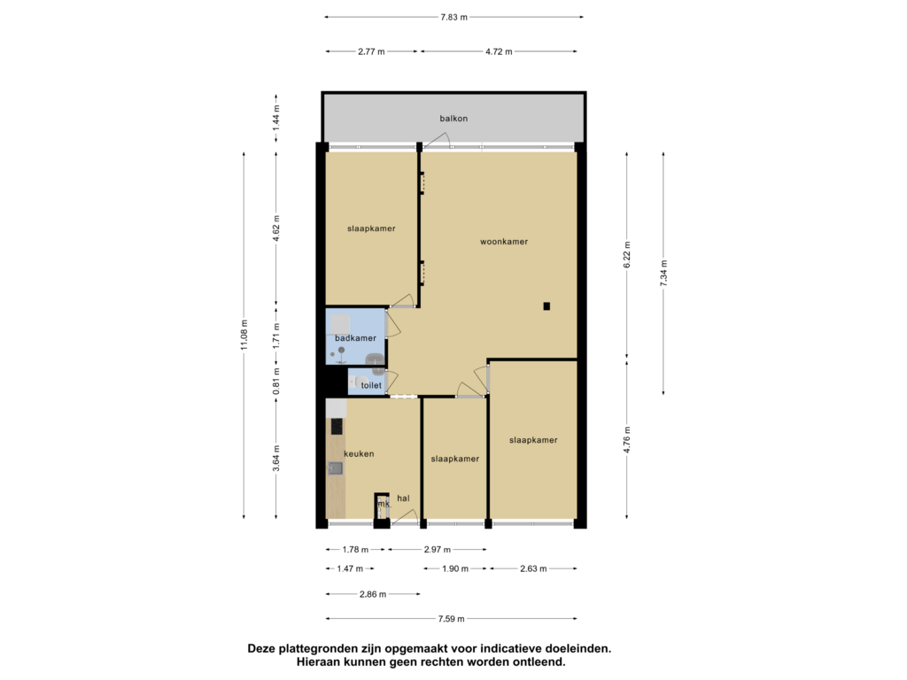 Bekijk plattegrond van Appartement van Pharus 211