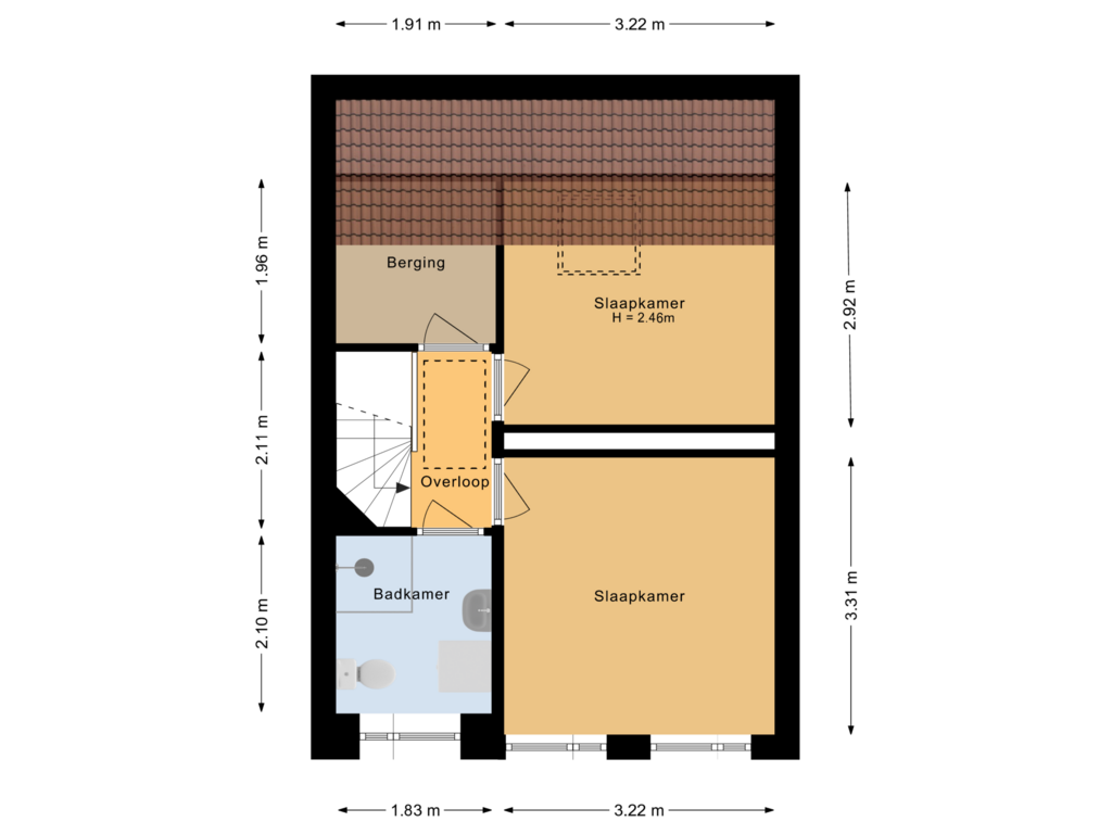 View floorplan of Eerste verdieping of Maaslaan 137