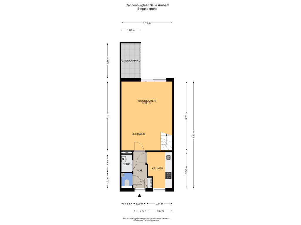 View floorplan of Begane grond of Cannenburglaan 34