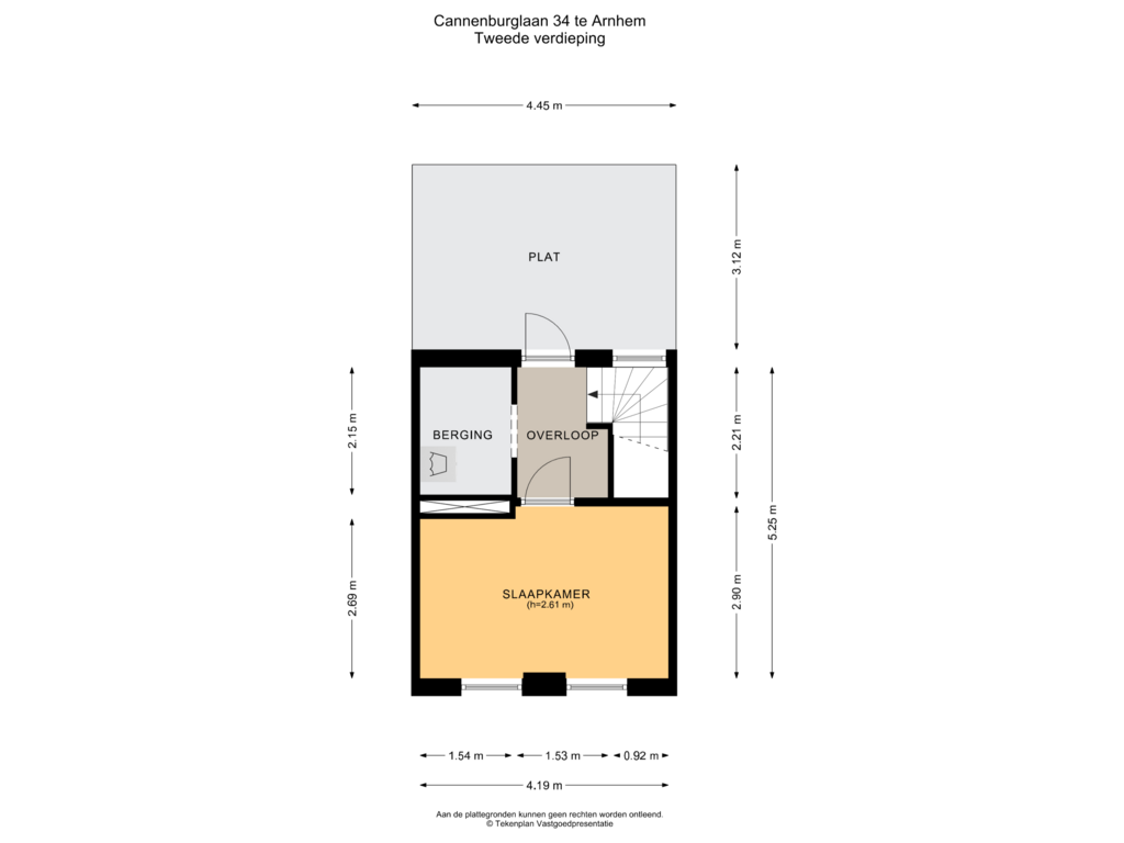 View floorplan of Tweede verdieping of Cannenburglaan 34