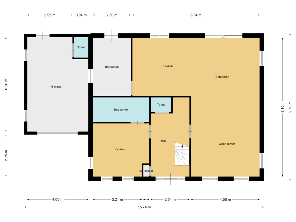 Bekijk plattegrond van First floor van Korte Noordweg 4