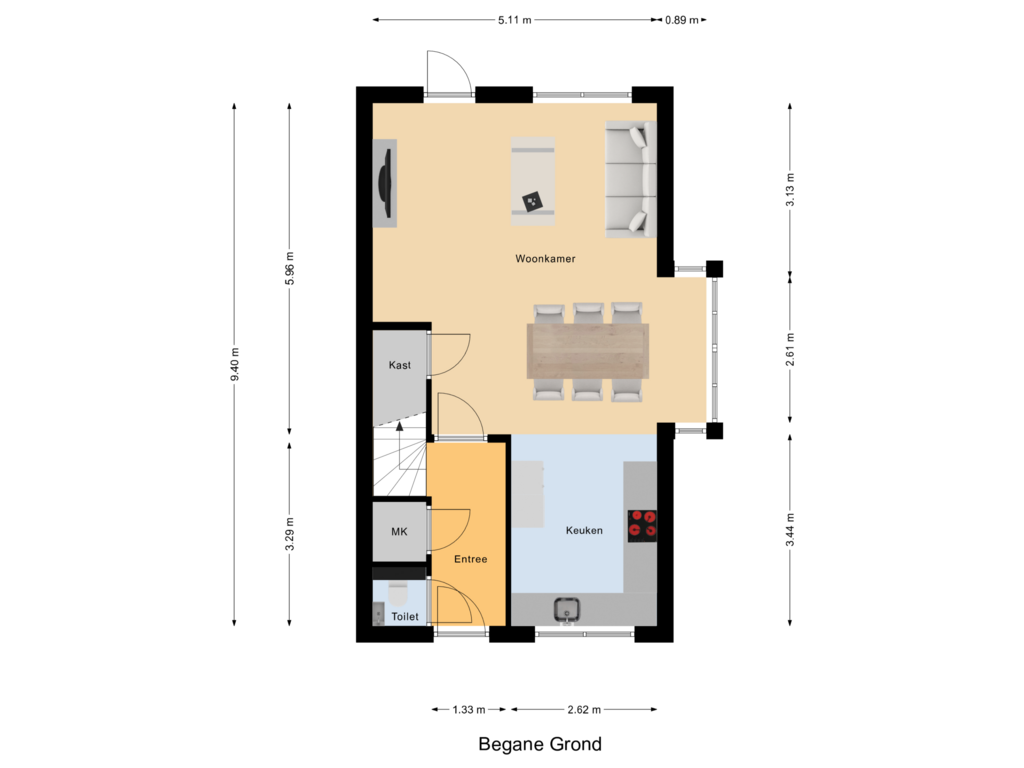 Bekijk plattegrond van Begane Grond van Bosuil 45