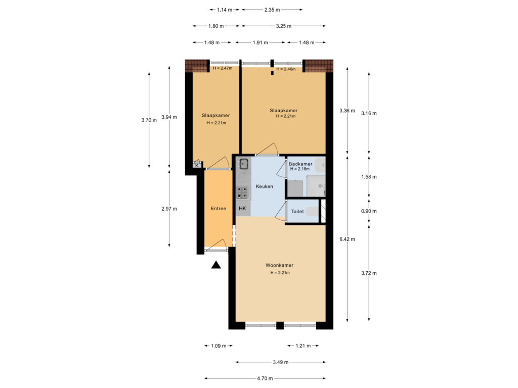 Bekijk plattegrond van Appartement van Mgr. van de Weteringstraat 27-B