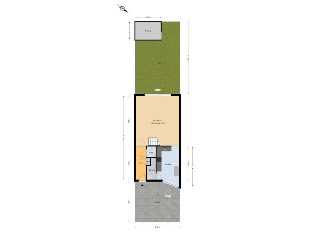 Bekijk plattegrond van Begane grond tuin van Annie Romein-Verschoorkade 12