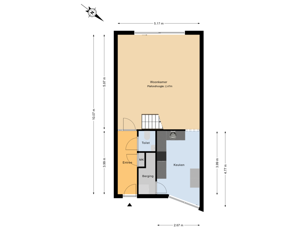 Bekijk plattegrond van Begane grond van Annie Romein-Verschoorkade 12