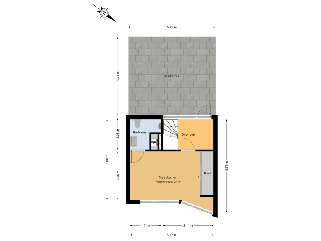 Bekijk plattegrond van 2e verdieping van Annie Romein-Verschoorkade 12