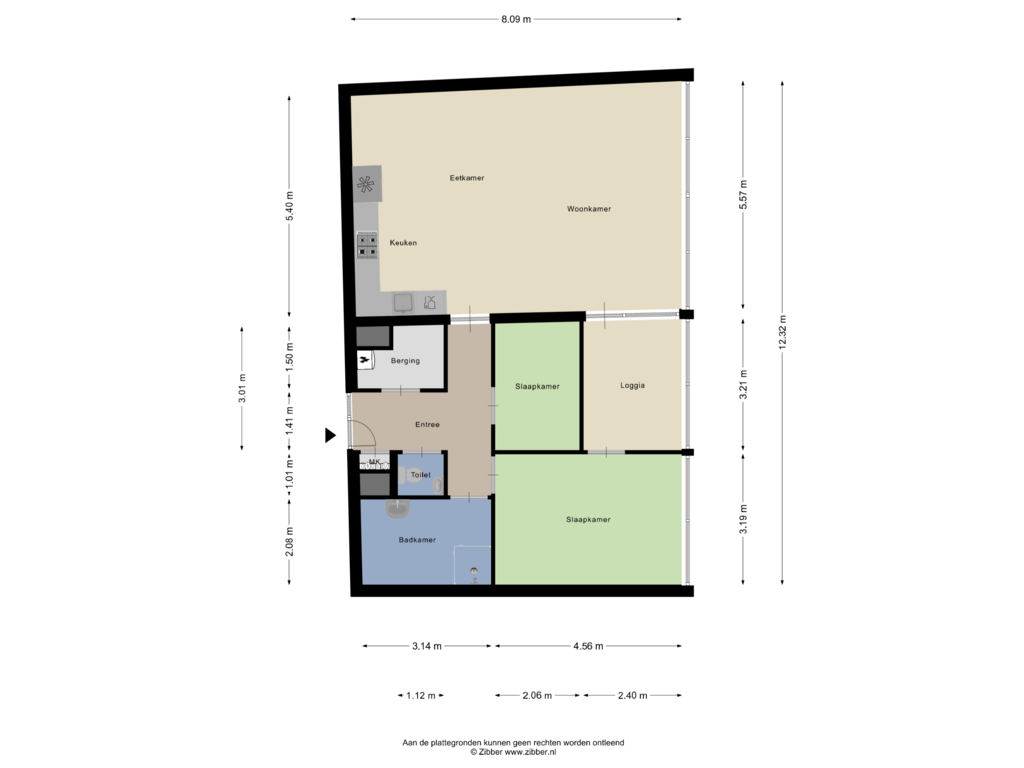 View floorplan of Appartement of Dr. J.M. den Uyllaan 187