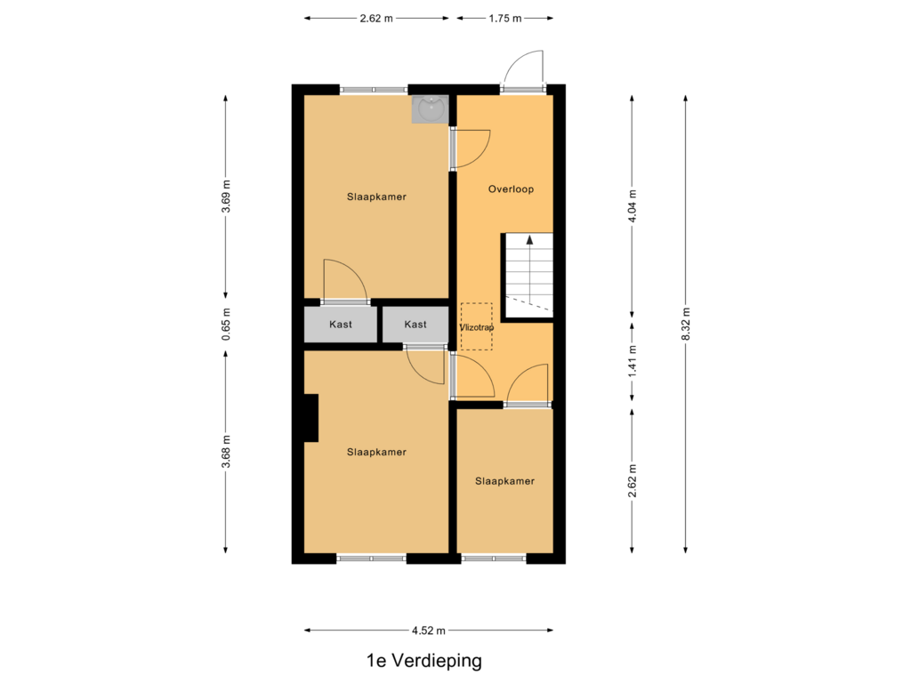 Bekijk plattegrond van 1e Verdieping van Dijkstraat 5