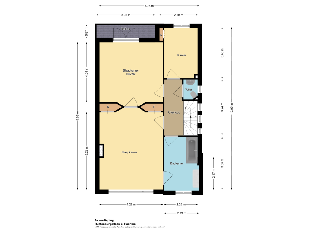 Bekijk plattegrond van 1e Verdieping van Rustenburgerlaan 6