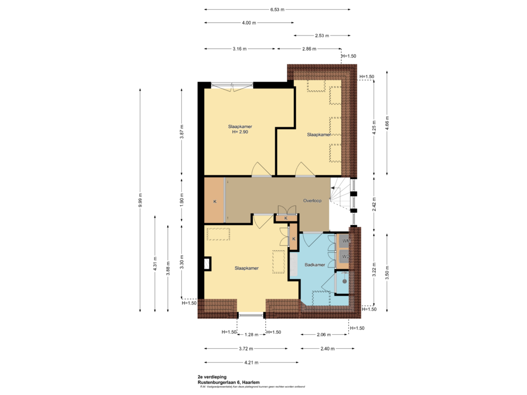 Bekijk plattegrond van 2e Verdieping van Rustenburgerlaan 6