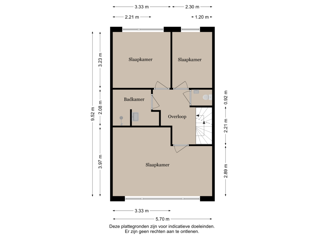 View floorplan of 1e Verdieping of Laan van Tolkien 201