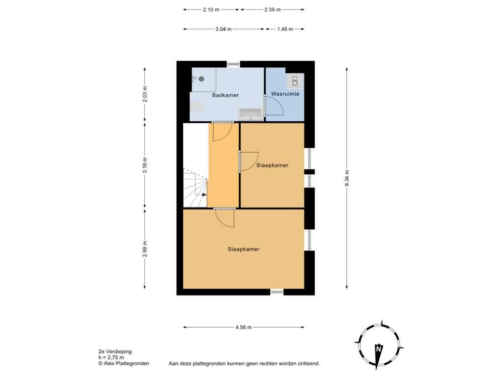 View floorplan of 2e Verdieping of Hasebroekstraat 84