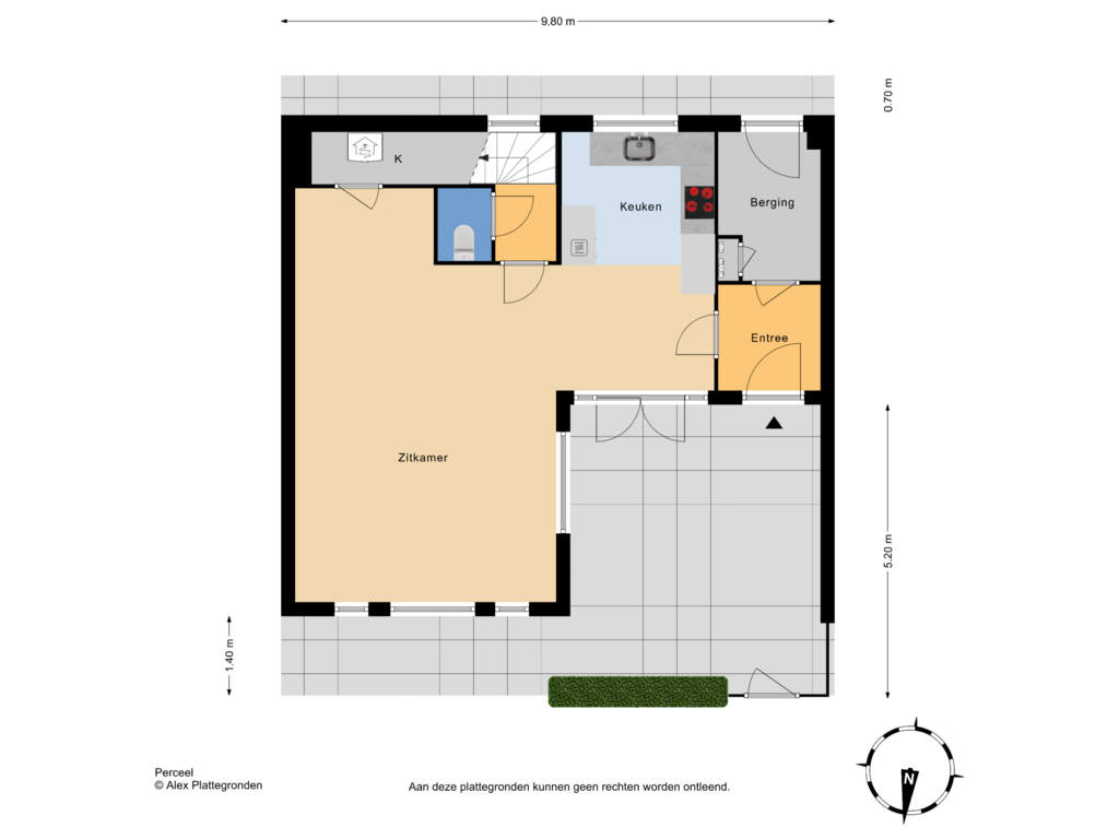 View floorplan of Perceel of Hasebroekstraat 84