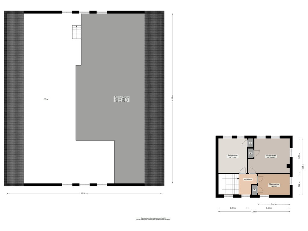 Bekijk plattegrond van Eerste verdieping van Oosterseveldweg 9