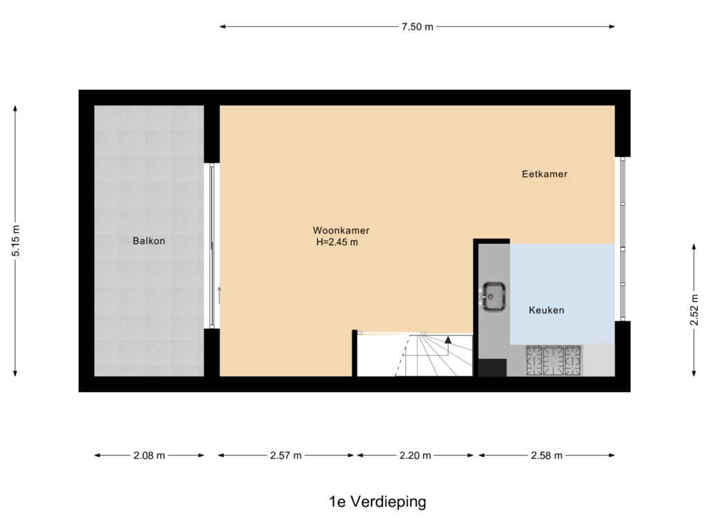 Bekijk plattegrond van 1e Verdieping van De Hovenlaan 93