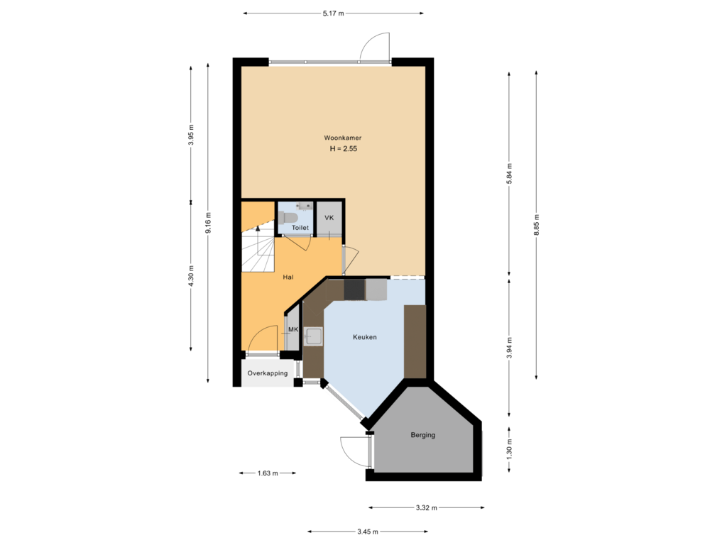 View floorplan of begane grond of Does 8