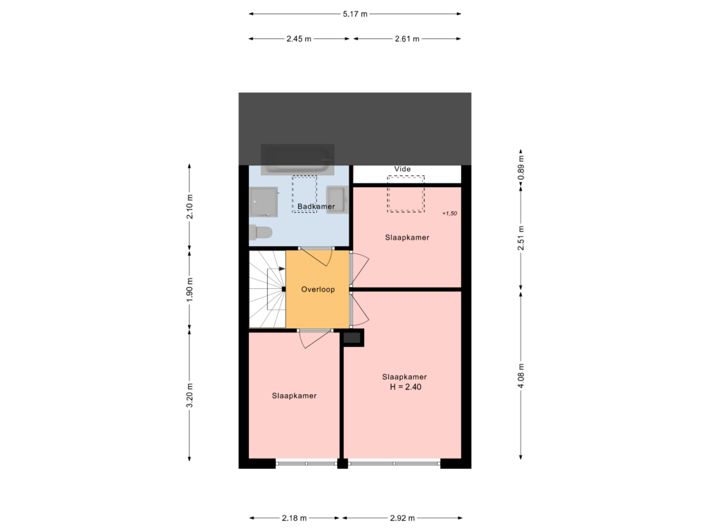 View floorplan of eerste etage of Does 8