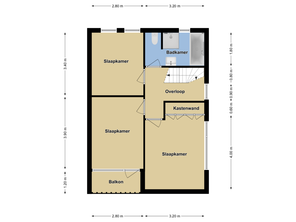 Bekijk plattegrond van 1e verdieping van Beneluxstraat 9