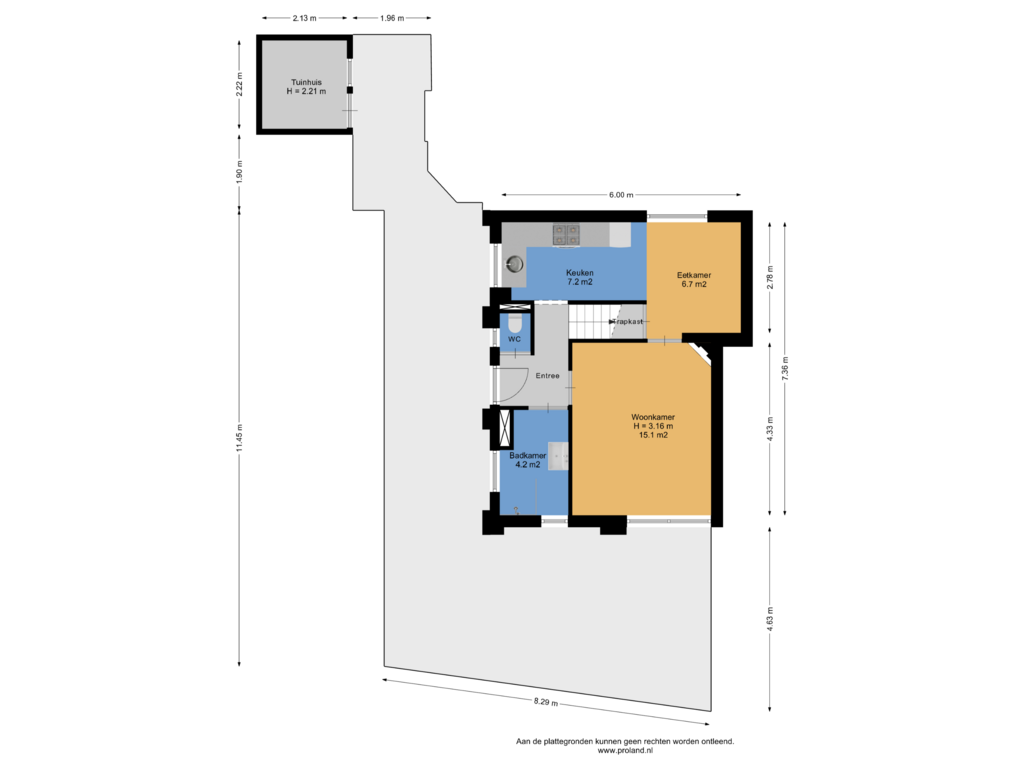 Bekijk plattegrond van Begane Grond Met Kavel van Vosdijk 30