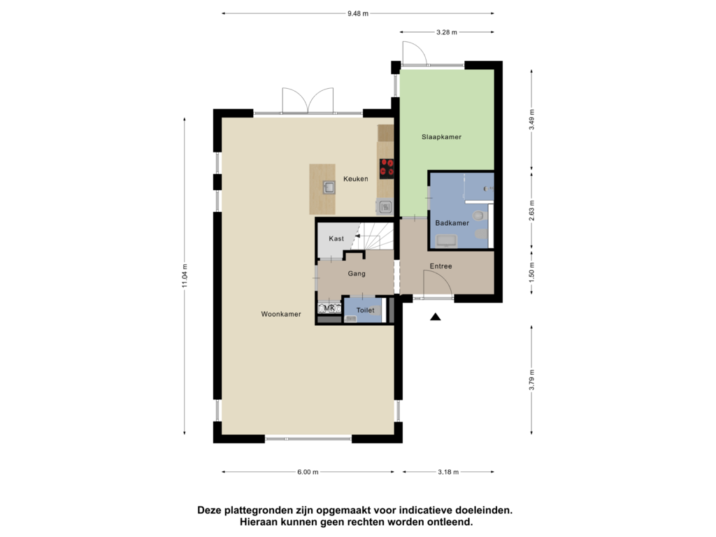 Bekijk plattegrond van Begane Grond van Hooiland 13