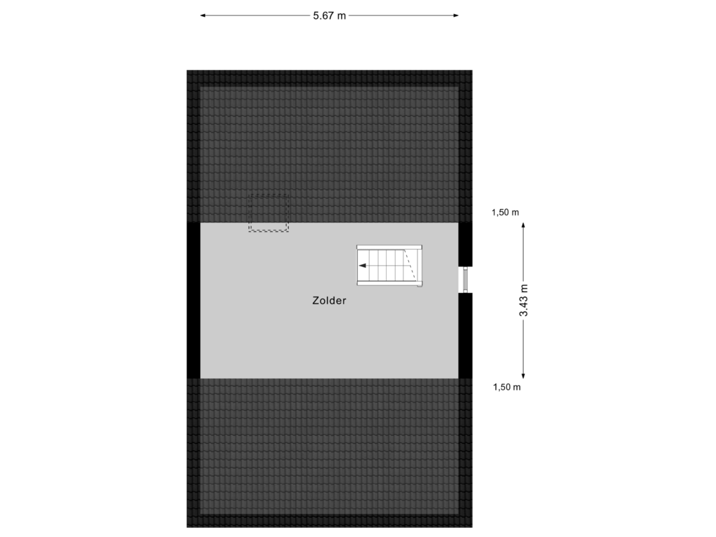 View floorplan of Zolder of Lombardije 20