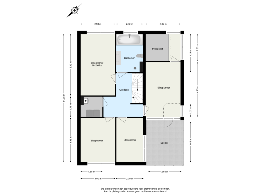 Bekijk plattegrond van 1e Verdieping van Eb 7