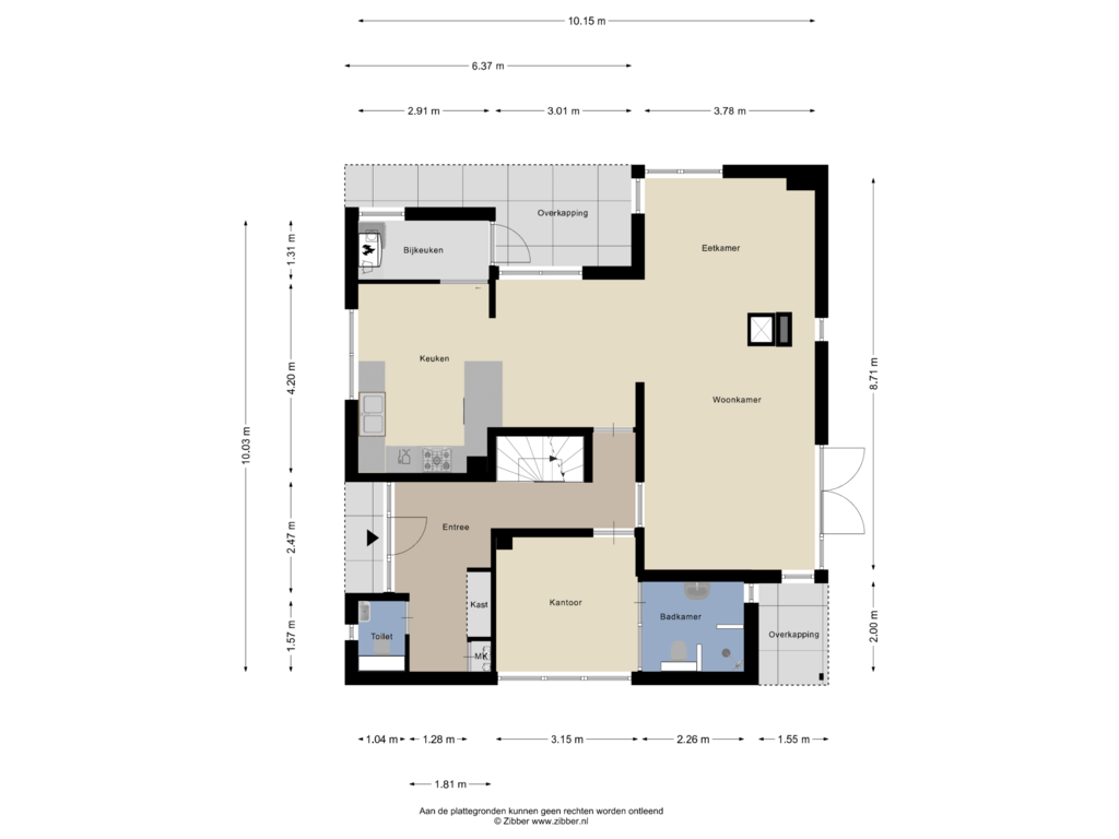 Bekijk plattegrond van Begane Grond van De Poll-laan 5