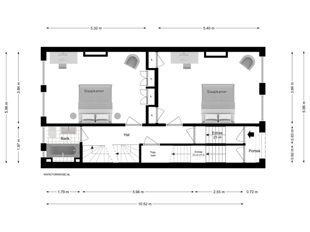 View floorplan of BEL ETAGE of Spinozastraat 21-H