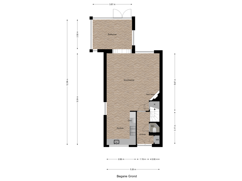 Bekijk plattegrond van Begane Grond van Keizersdam 25