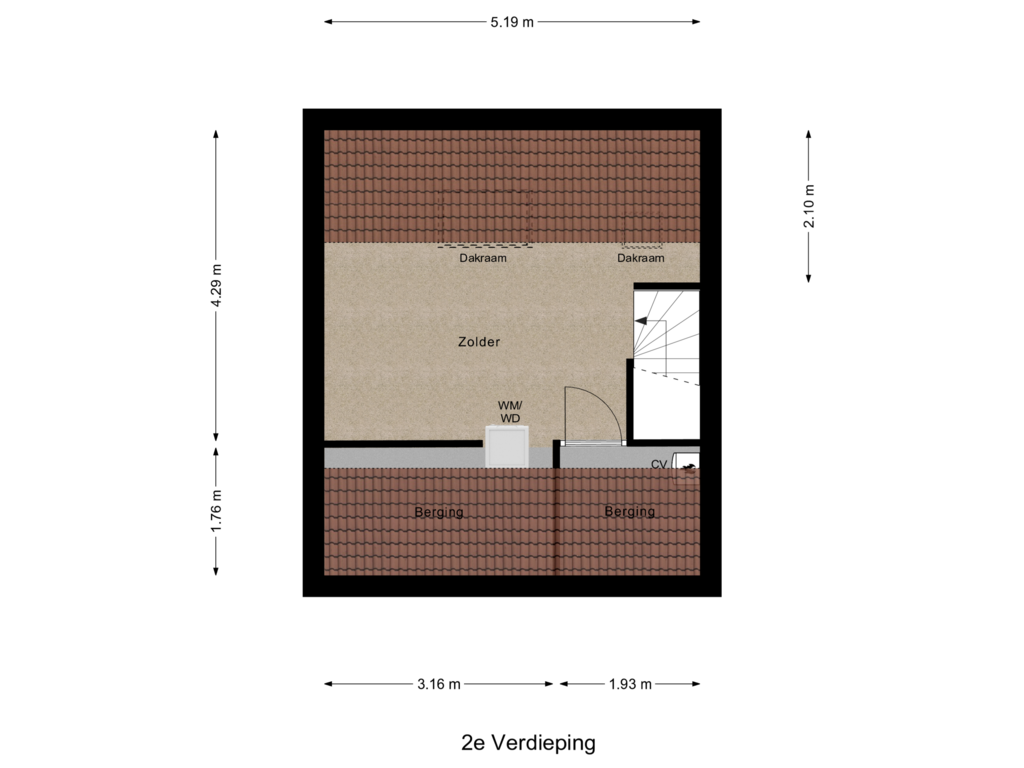 Bekijk plattegrond van 2e Verdieping van Keizersdam 25