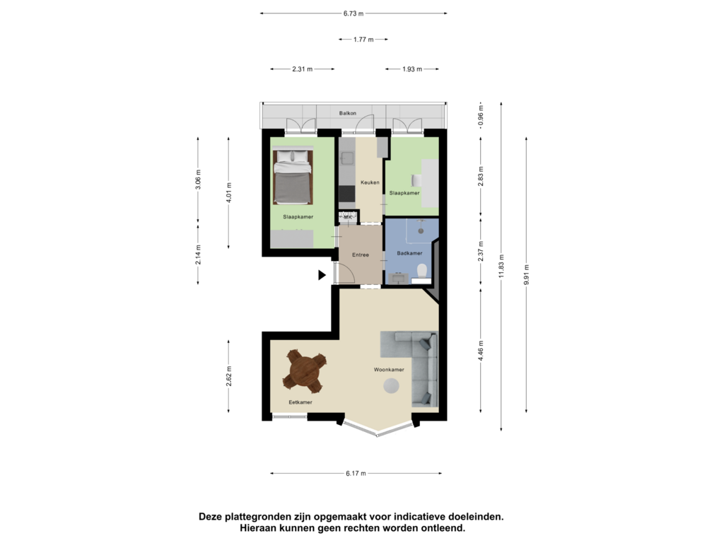 Bekijk plattegrond van Appartement van Bloys van Treslongstraat 15-1