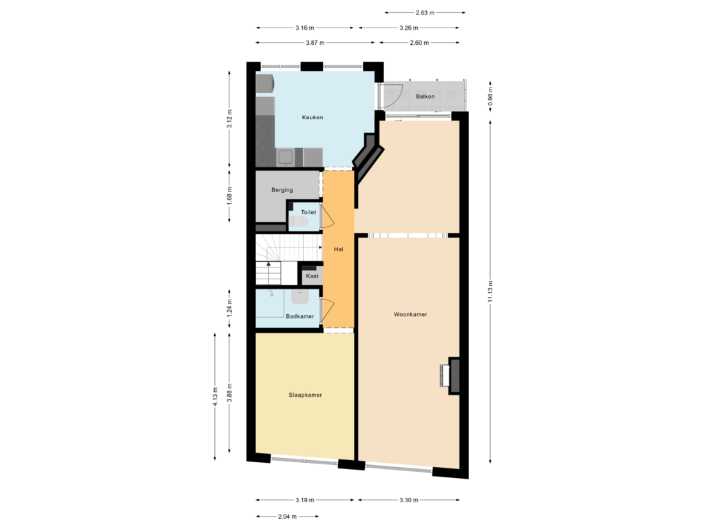 Bekijk plattegrond van Appartement van Van Zeggelenlaan 7