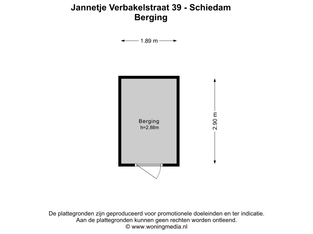 View floorplan of Berging of Jannetje Verbakelstraat 39