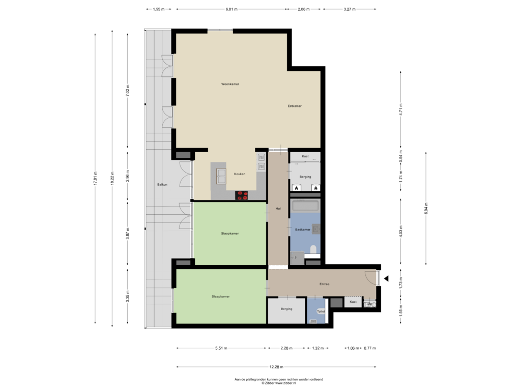 Bekijk plattegrond van Appartement van Floralaan 48