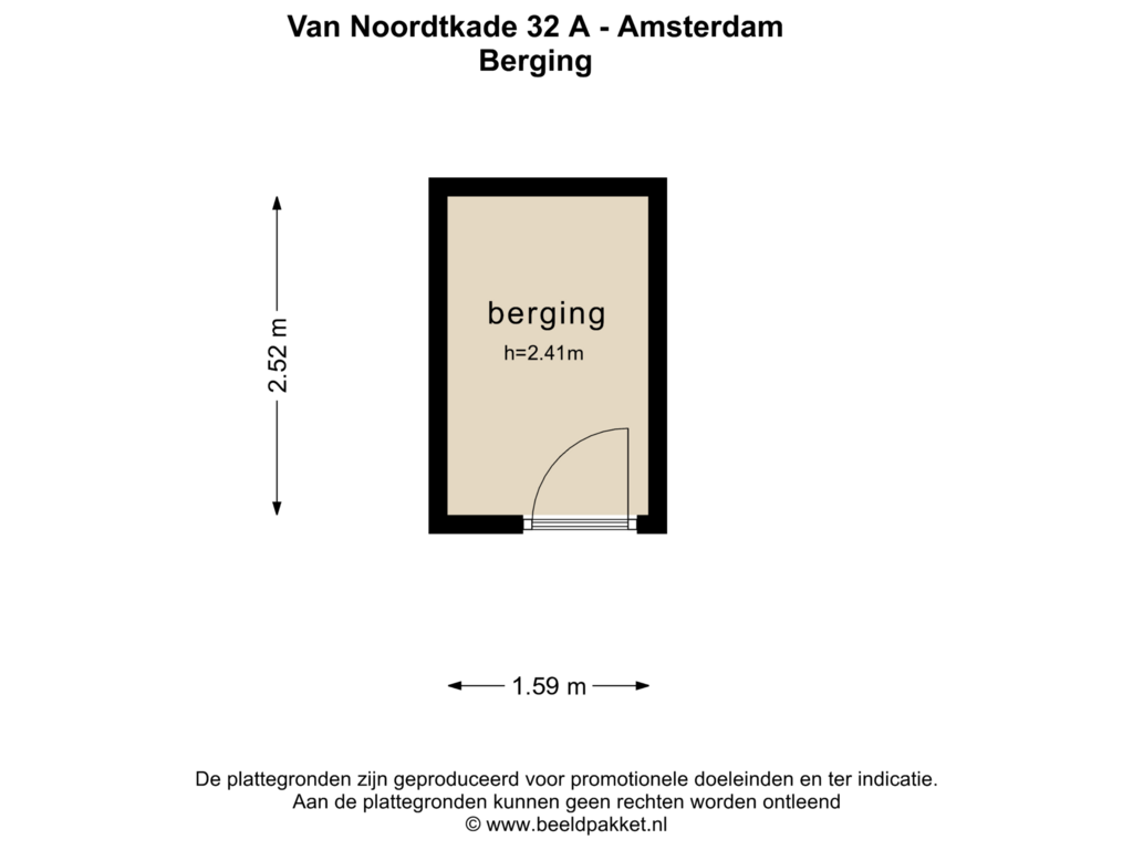 Bekijk plattegrond van BERGING van Van Noordtkade 32-A