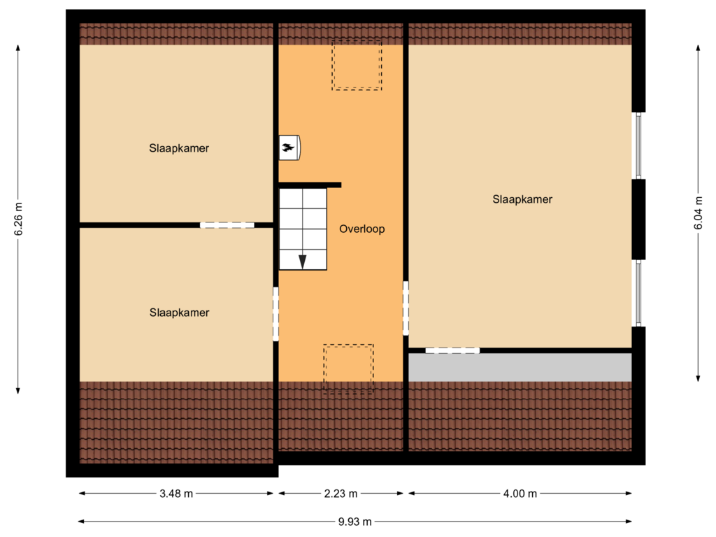 View floorplan of Eerste verdieping of Blokdijk 9-B