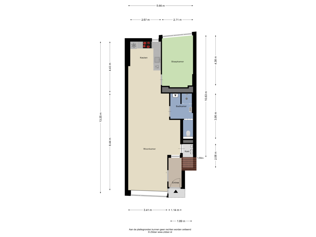 View floorplan of Appartement of Overschiese Dorpsstraat 30