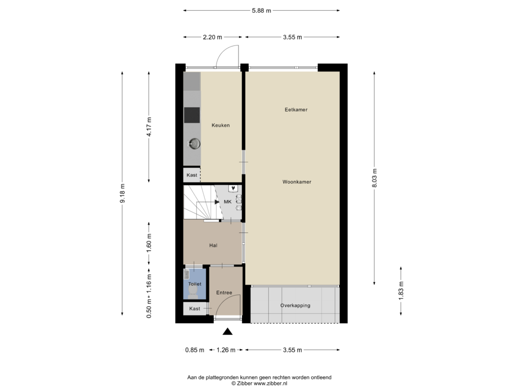 View floorplan of Begane Grond of Aldenhof 3415