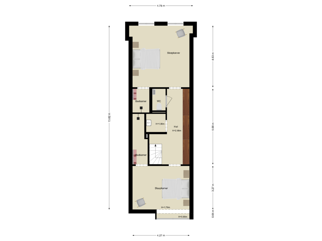 Bekijk plattegrond van Souterrain van Vondelstraat 66-H