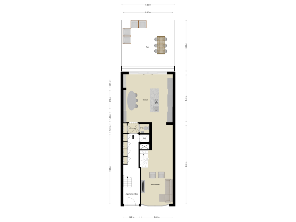 Bekijk plattegrond van Begane Grond van Vondelstraat 66-H