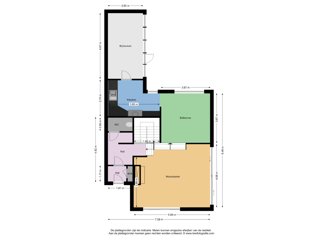 Bekijk plattegrond van Begane grond van Huijgensstraat 149