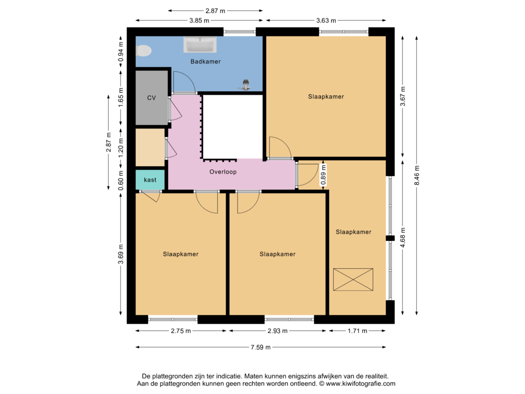 Bekijk plattegrond van 1e Verdieping van Huijgensstraat 149